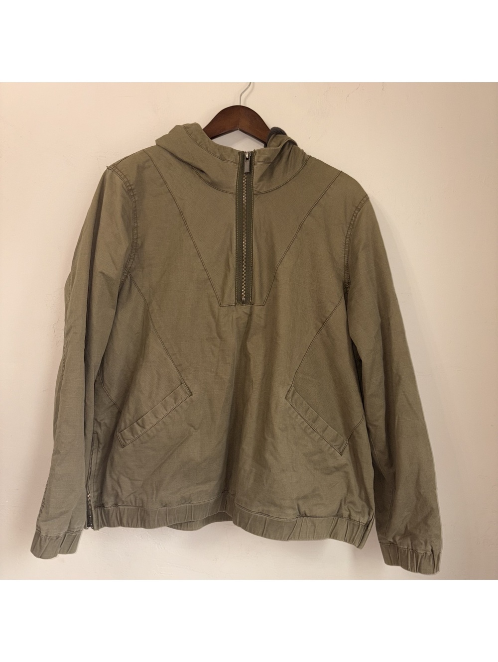 Toad&Co Olive Green Anorak Jacket Men’s XL Fleece Lined Half Zip Pullover